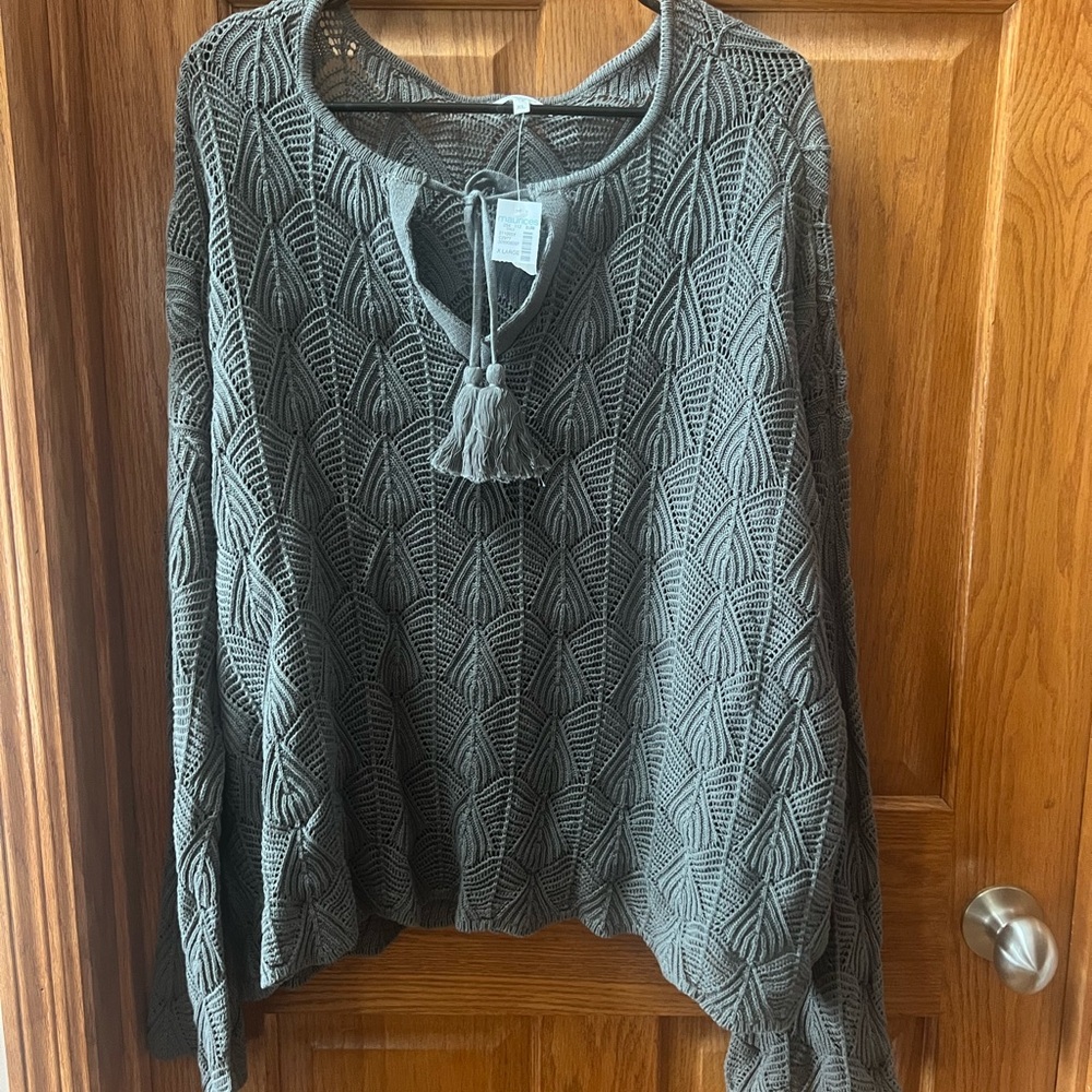 Maurices sage green Knit Sweater with Unique Pattern